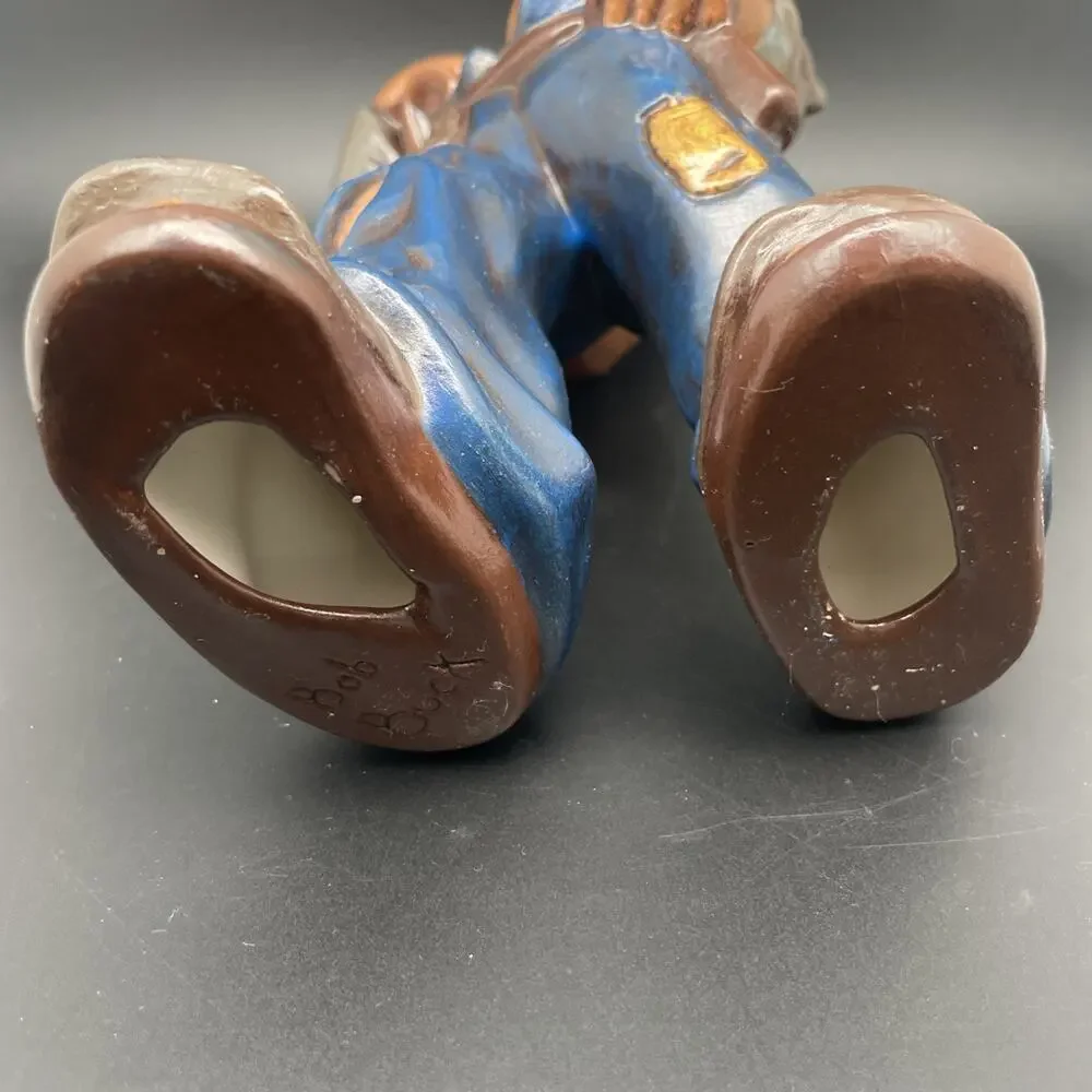 Vintage 1966 Artist Signed‎ Ceramic Hobo Boy Hand Painted Signed by Artist 9.5